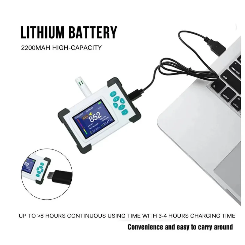 Portable Electronic Instrument Carbon Dioxide APP Detector Indoor CO2 Concentration Gas Detector Can Lead Data
Portable Electronic Instrument Carbon Dioxide APP Detector Indoor CO2 Concentration Gas Detector Can Lead Data