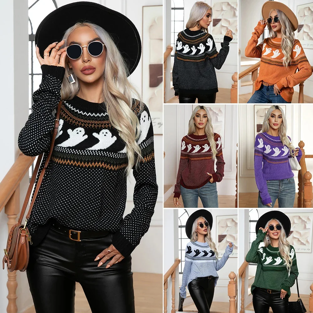 Explosive Halloween Ghost retro polka dot long sleeve knit sweater for women loose fall/winter women
Explosive Halloween Ghost retro polka dot long sleeve knit sweater for women loose fall/winter women