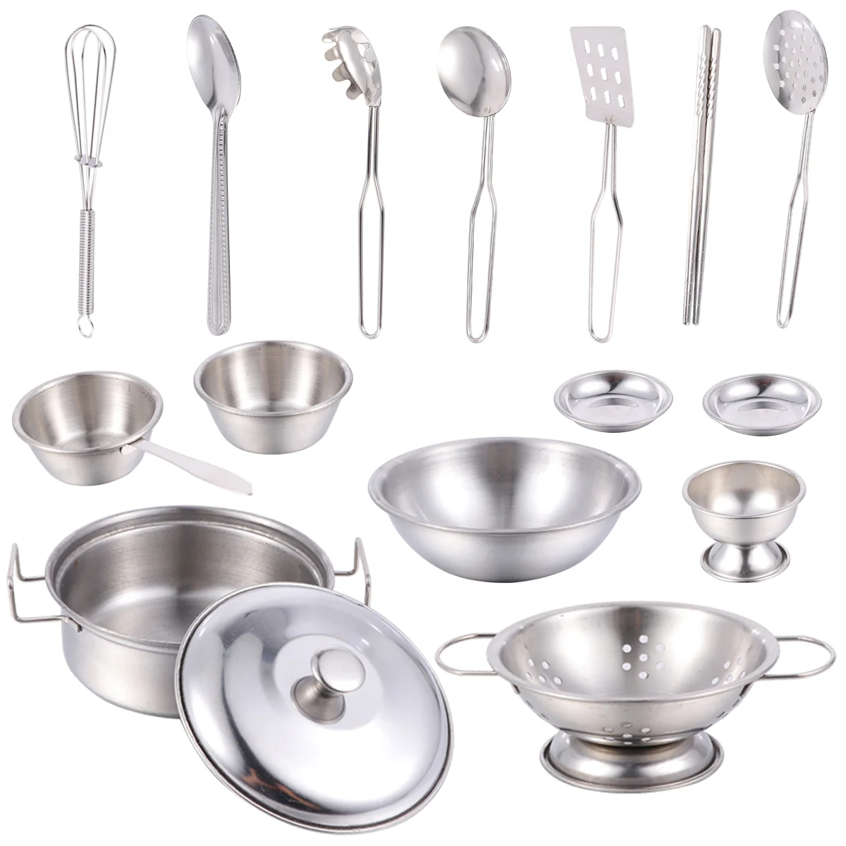 1 Set/16 Pcs Durable Cosplay Portable Kitchen Stainless Steel Kitchenware Playing Kitchen Set for Kids
1 Set/16 Pcs Durable Cosplay Portable Kitchen Stainless Steel Kitchenware Playing Kitchen Set for Kids