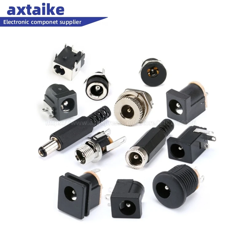 

DC Connectors 5.5x2.1/2.5mm 3.5x1.3mm DC Power Plug Male Female Jack Socket Nut Panel Mount DC Power Adapter Connector 5.5*2.1mm
