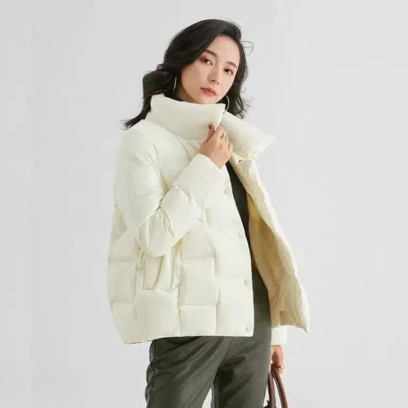 2022 Autumn Winter White Duck Down Coat Women Stand-up Collar Short Thin Down Jacket Female New Fashion Loose Casual Parkas
2022 Autumn Winter White Duck Down Coat Women Stand-up Collar Short Thin Down Jacket Female New Fashion Loose Casual Parkas