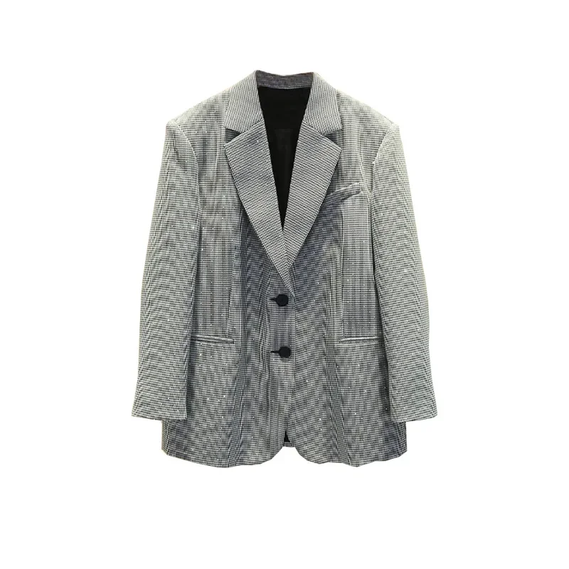 San**o Thousand-bird Hot drilling Crystal Mid-length Suit Jacket Black and White Plaid Vintage Lapel Single-breasted Coat
San**o Thousand-bird Hot drilling Crystal Mid-length Suit Jacket Black and White Plaid Vintage Lapel Single-breasted Coat