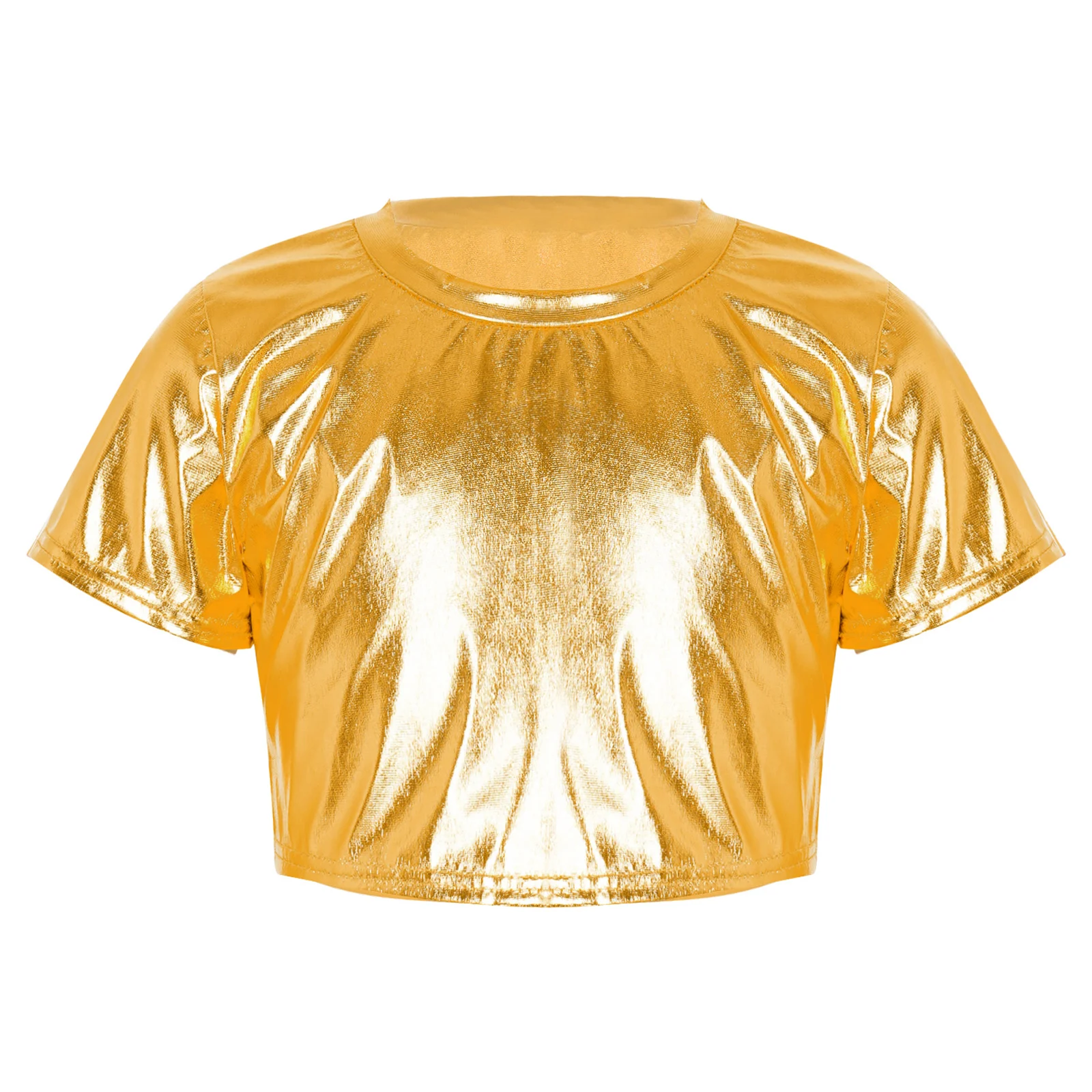 Kids Girls And Boys Hip Hop Dance Tops Modern Jazz Dance Costumes Short Sleeve Shiny Metallic Crop Top Stage Performance Wear
Kids Girls And Boys Hip Hop Dance Tops Modern Jazz Dance Costumes Short Sleeve Shiny Metallic Crop Top Stage Performance Wear