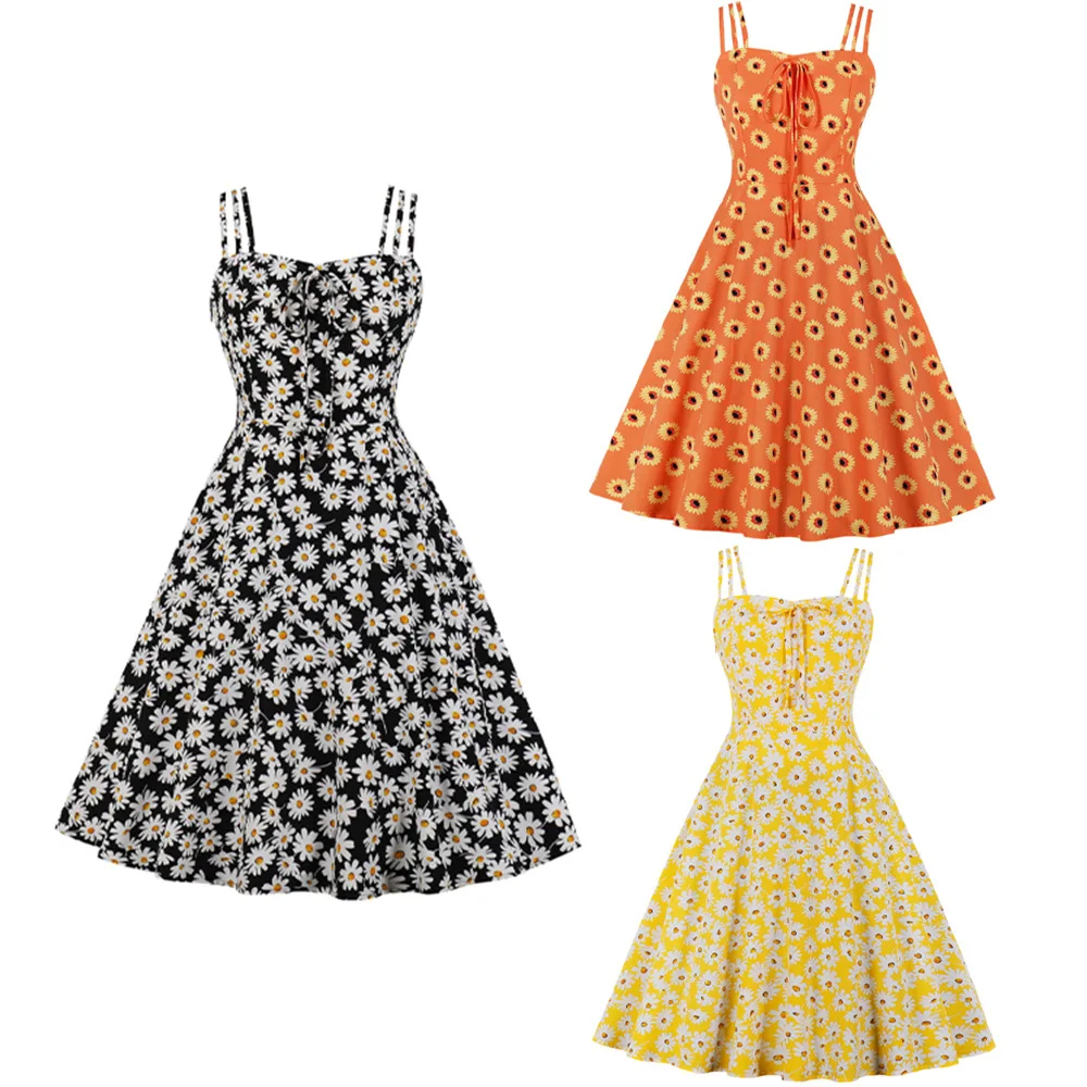 2022 Women Summer Dress Vintage Floral Print Rockabilly Dress Robe New Suspenders Sexy Floral Daisy Dress S-4XL
2022 Women Summer Dress Vintage Floral Print Rockabilly Dress Robe New Suspenders Sexy Floral Daisy Dress S-4XL