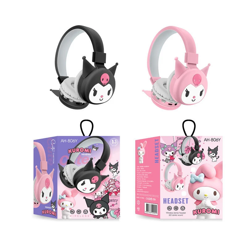 Bluetooth-гарнитура Sanrio с милым мультяшным рисунком, беспроводная гарнитура Kuromi с креплением на голову, подарок для студентов и детей
Bluetooth-гарнитура Sanrio с милым мультяшным рисунком, беспроводная гарнитура Kuromi с креплением на голову, подарок для студентов и детей