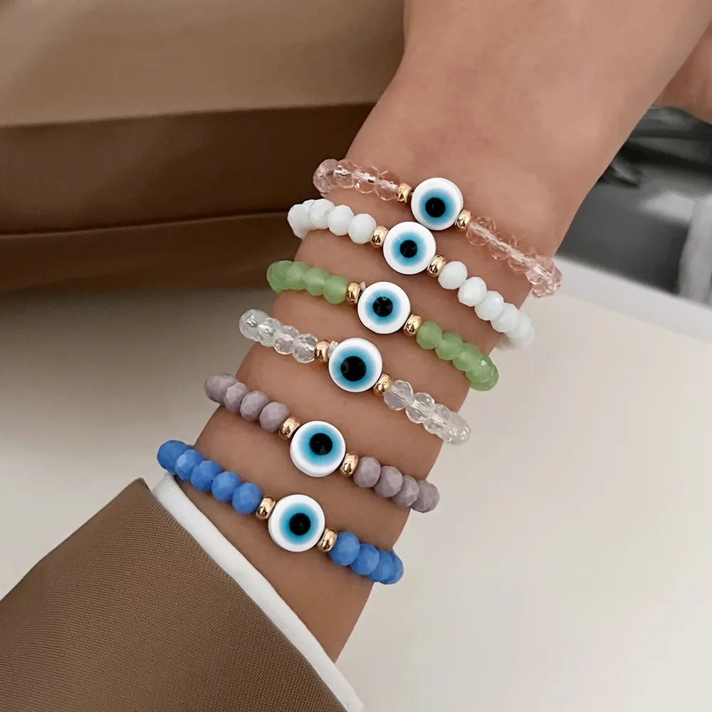 6pcs Lucky Rainbow Crystal Beads Blue Demon Eye Beaded Bracelet for Friends Charm Adjustable Bracelet Couple Jewelry
6pcs Lucky Rainbow Crystal Beads Blue Demon Eye Beaded Bracelet for Friends Charm Adjustable Bracelet Couple Jewelry