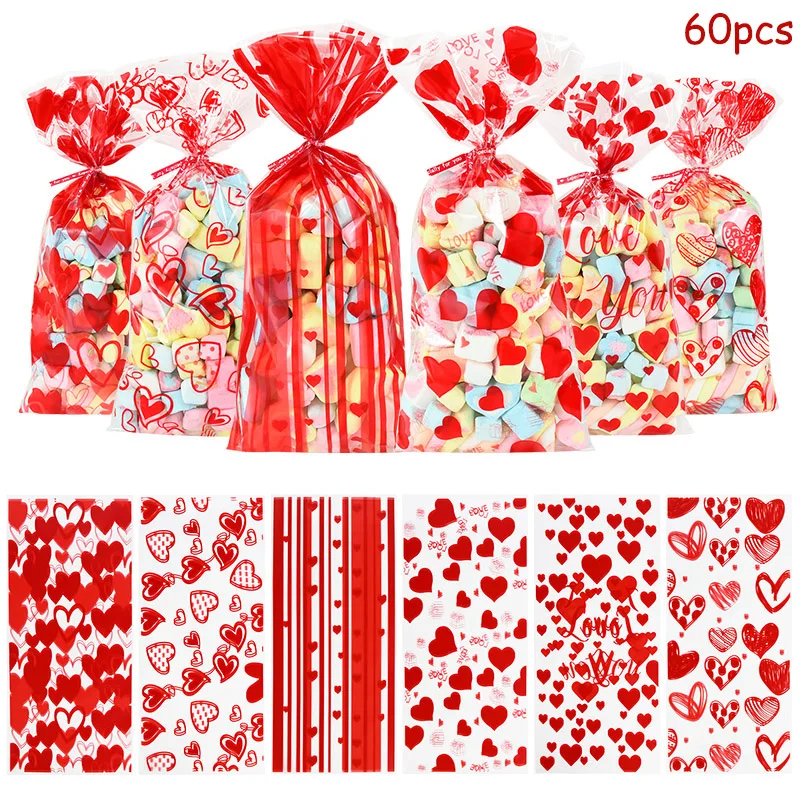 60Pcs Valentine's Day Candy Bags Love Heart Plastic Gift Bag For Wedding Birthday Party Decor Wedding Day Gifts Packing Pouch
60Pcs Valentine's Day Candy Bags Love Heart Plastic Gift Bag For Wedding Birthday Party Decor Wedding Day Gifts Packing Pouch