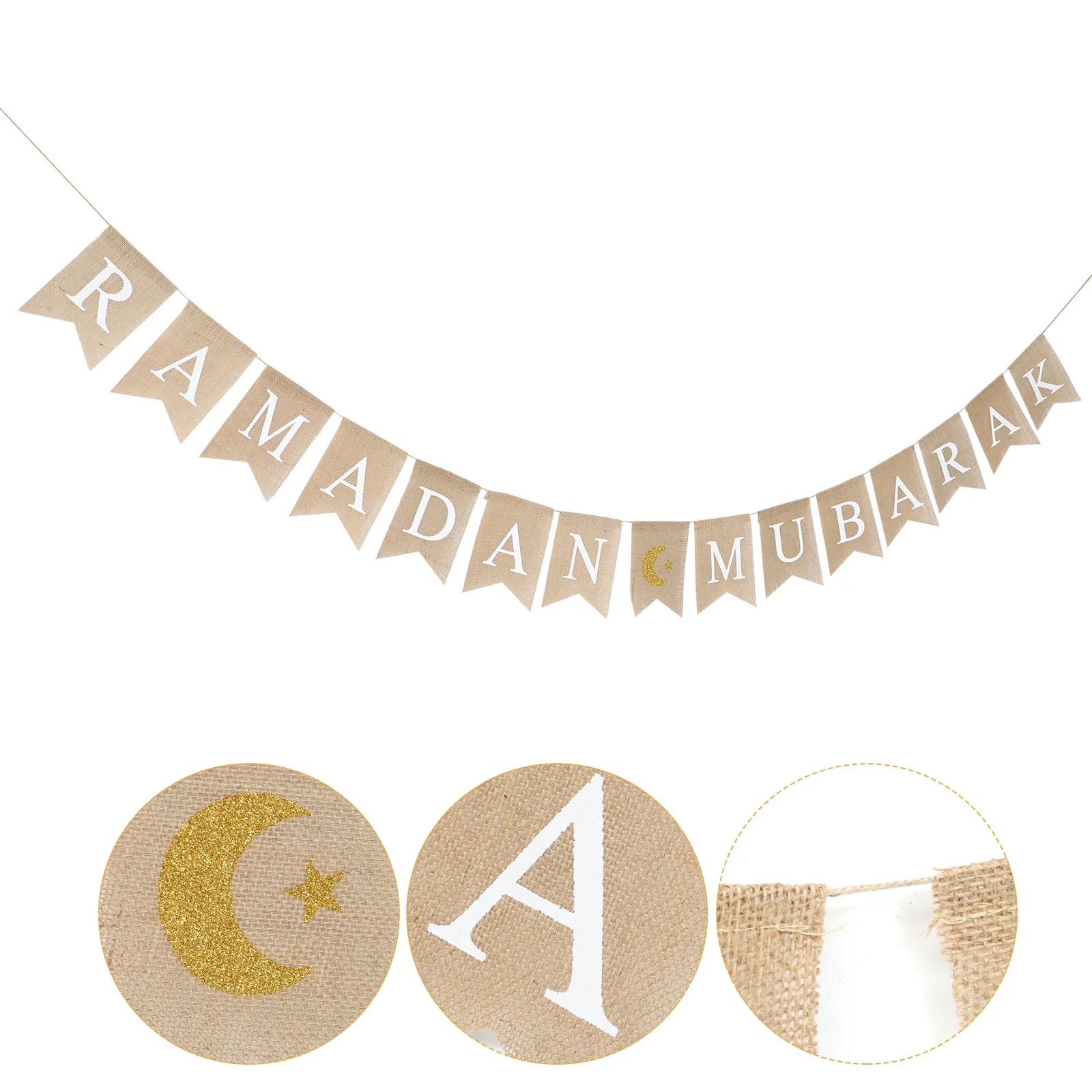 Ramadan Hanging Ornaments Mubarak Streamer Moon Decor Banner Burlap Muslim Eid Decorations Party Gold Garland
Ramadan Hanging Ornaments Mubarak Streamer Moon Decor Banner Burlap Muslim Eid Decorations Party Gold Garland