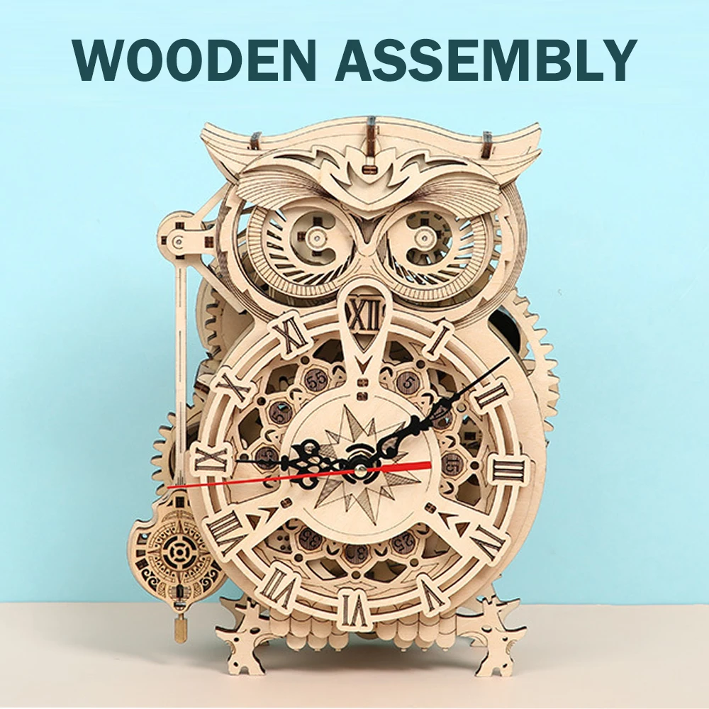 Wooden Puzzle 3D Owl Clock Model Building Block Kits Creative DIY Wall Clock Mechanical Bell Assembly Toys Children Adult Gifts
Wooden Puzzle 3D Owl Clock Model Building Block Kits Creative DIY Wall Clock Mechanical Bell Assembly Toys Children Adult Gifts