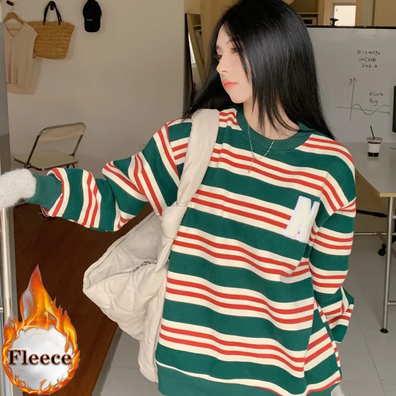 autumn winter fleece warm hoodies women harajuku stripe Velvet thicken Sweatshirt korean Long Sleeve oversized hoodie Streetwear
autumn winter fleece warm hoodies women harajuku stripe Velvet thicken Sweatshirt korean Long Sleeve oversized hoodie Streetwear