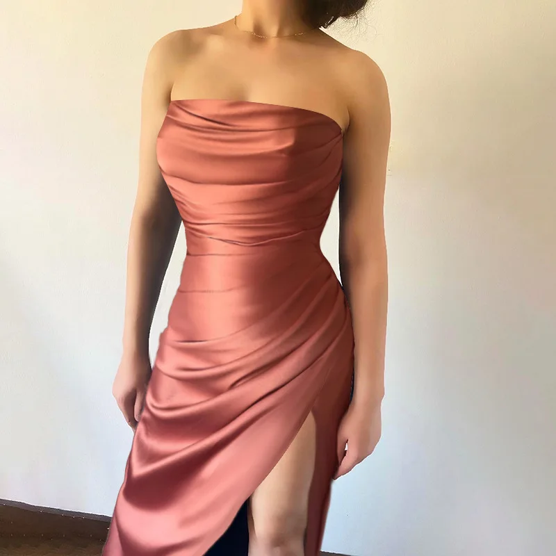 Элегантное коричневое атласное длинное платье Zabrina, женское привлекательное Плиссированное официальное платье с открытой спиной и разрезом сбоку для вечеринки
Элегантное коричневое атласное длинное платье Zabrina, женское привлекательное Плиссированное официальное платье с открытой спиной и разрезом сбоку для вечеринки