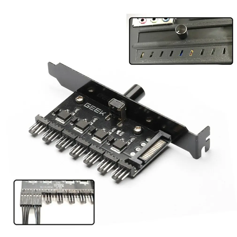 12V 4Pin 3Pin Speed Controller Knob 1 To 3 8 Way Universal Computer Regulator PC Case Cooling Fan Hub Easy Install Practical
12V 4Pin 3Pin Speed Controller Knob 1 To 3 8 Way Universal Computer Regulator PC Case Cooling Fan Hub Easy Install Practical