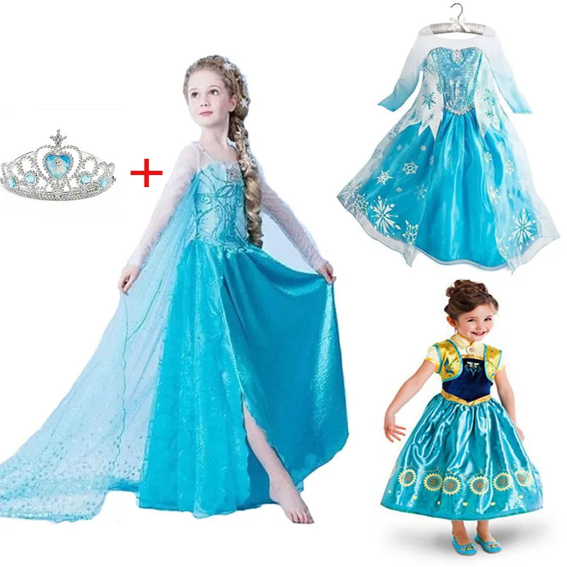 

2022 летнее платье для девочек, платье принцессы Эльзы и Анны, детское платье, платья для детей, рождественские детские костюмы для косплея, де...