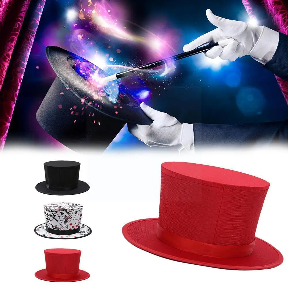 Folding Top Hat Spring Magic Tricks Black & Playing Pattern Gimmick Accessories Stage Objects Appearing/vanishing Card Hat I2e9
Folding Top Hat Spring Magic Tricks Black & Playing Pattern Gimmick Accessories Stage Objects Appearing/vanishing Card Hat I2e9