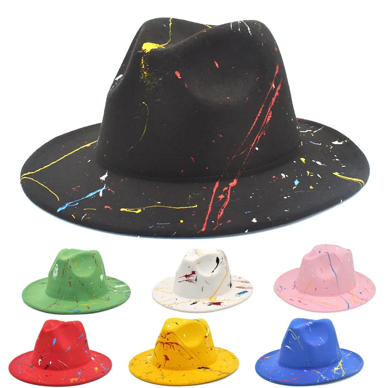 Fedora Hat Women Panama Hats Caps Church Graffiti Painted Hat Casual Hip Hop Winter Women's Hat Trilby Derby Paid Cap Fedoras
Fedora Hat Women Panama Hats Caps Church Graffiti Painted Hat Casual Hip Hop Winter Women's Hat Trilby Derby Paid Cap Fedoras