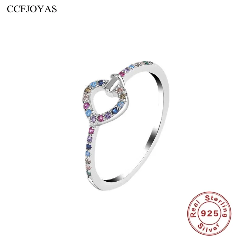 CCFJOYAS 925 Sterling Silver Colorful Zircon Heart Shaped Ring for Women Simple French Light Luxury Love Rings Fine Jewelry Gift
CCFJOYAS 925 Sterling Silver Colorful Zircon Heart Shaped Ring for Women Simple French Light Luxury Love Rings Fine Jewelry Gift