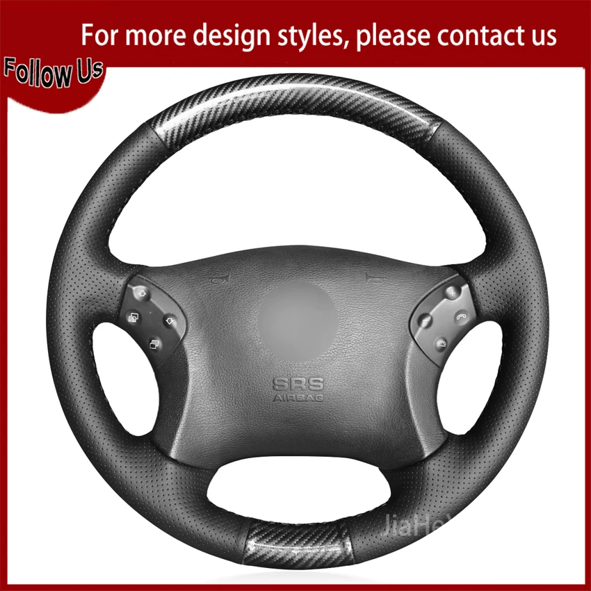 Hand-sewn Black Carbon Fiber Leather Car Steering Wheel Cover For Mercedes Benz W203 C-Class 2001 2002 2003 2004 2005 2006 2007
Hand-sewn Black Carbon Fiber Leather Car Steering Wheel Cover For Mercedes Benz W203 C-Class 2001 2002 2003 2004 2005 2006 2007