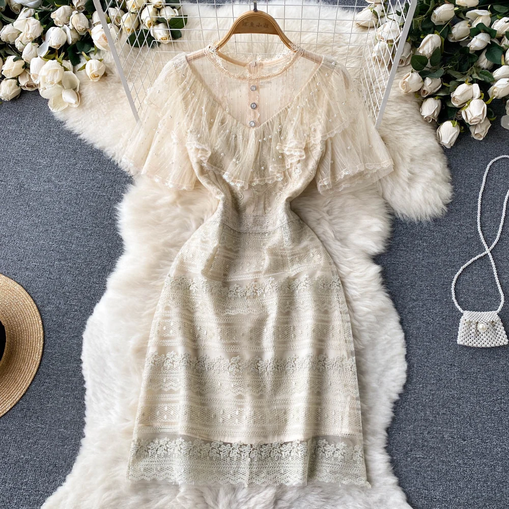 Dresses French gentle first love fairy celebrity temperament banquet evening slim Retro Tea Break woman 
Dresses French gentle first love fairy celebrity temperament banquet evening slim Retro Tea Break woman