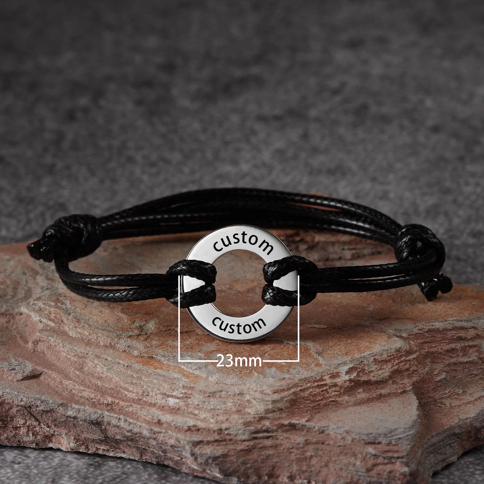 Sipuris Hollow Center Custom Name Bracelet Unisex Stainless Steel Disc Engraved Name Braided Braided Rope Wrist Bracelet
Sipuris Hollow Center Custom Name Bracelet Unisex Stainless Steel Disc Engraved Name Braided Braided Rope Wrist Bracelet