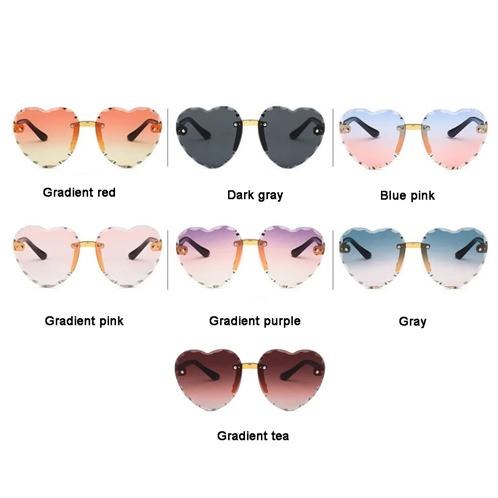 Colorful Rimless Heart Sunglasses For Children UV400 Protection Gradient Ocean Kids Glasses Fashion Eyewear Outdoor Travel
Colorful Rimless Heart Sunglasses For Children UV400 Protection Gradient Ocean Kids Glasses Fashion Eyewear Outdoor Travel
