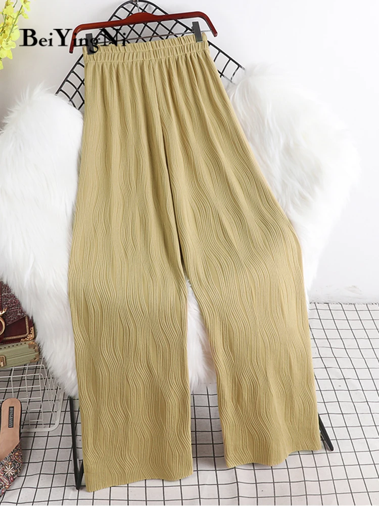 Beiyingni 2022 New Fashion Summer Wide Leg Pants Women Wave Pleated Solid Color High Waist Pants Female Soft Streetwear Trousers
Beiyingni 2022 New Fashion Summer Wide Leg Pants Women Wave Pleated Solid Color High Waist Pants Female Soft Streetwear Trousers