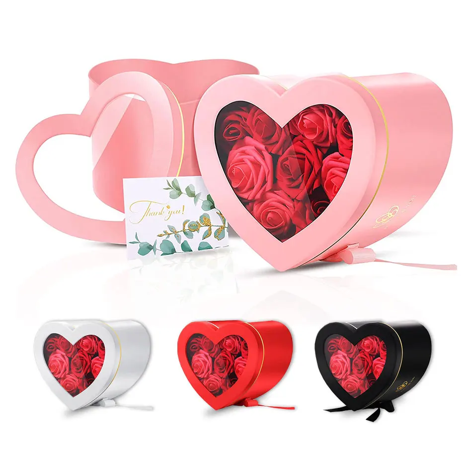 1PC Rotating Flower Packing Paper Box With Clear Window Heart Shape Flower Packing Box Two Layer DIY Wedding Decor PVC Box
1PC Rotating Flower Packing Paper Box With Clear Window Heart Shape Flower Packing Box Two Layer DIY Wedding Decor PVC Box