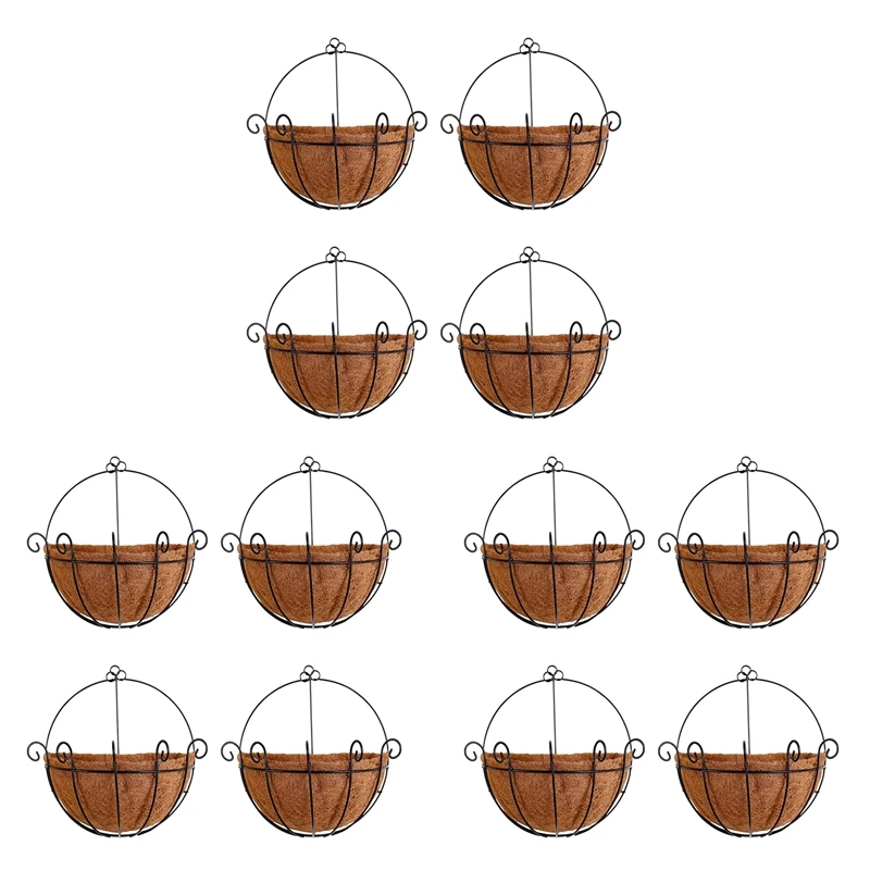 Metal Hanging Planter Basket With Coco Coir Liner Wall Mount Wire Plant Holder For Indoor Outdoor Garden Porch (12 Pack)
Metal Hanging Planter Basket With Coco Coir Liner Wall Mount Wire Plant Holder For Indoor Outdoor Garden Porch (12 Pack)