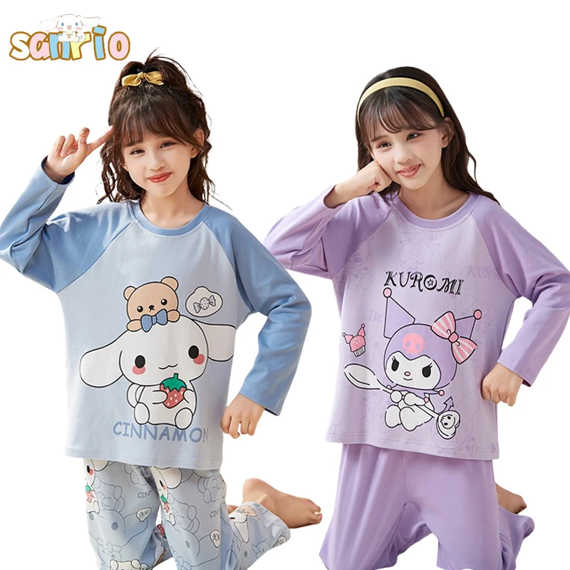 Kawaii Sanrio Kuromi Cinnamoroll Children's Pajamas My Melody Fashion Casual Loose Round Neck Girl Pajama Pants Kid Homewear Set 
Kawaii Sanrio Kuromi Cinnamoroll Children's Pajamas My Melody Fashion Casual Loose Round Neck Girl Pajama Pants Kid Homewear Set