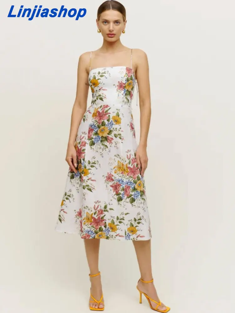 Summer women midi dress slim lining elastic floral print strapless holiday sleeveless party long split dress 22519
Summer women midi dress slim lining elastic floral print strapless holiday sleeveless party long split dress 22519
