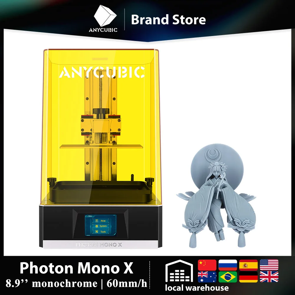 ANYCUBIC Photon Mono X 3D Printer 8.9 inch 4K Monochrome LCD UV Resin Printers 3D Printing High Speed APP Control Large Printing
ANYCUBIC Photon Mono X 3D Printer 8.9 inch 4K Monochrome LCD UV Resin Printers 3D Printing High Speed APP Control Large Printing