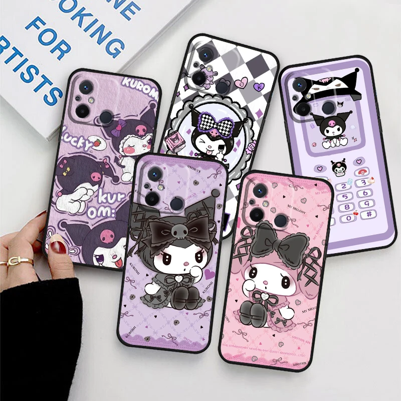 

Anime Kuromi Cute For Xiaomi Redmi 12C 11 A1 Plus 10 10X 9T 9C 9C 8 7 6 4G 5G Silicone Soft Black Phone Case Cover Coque Capa