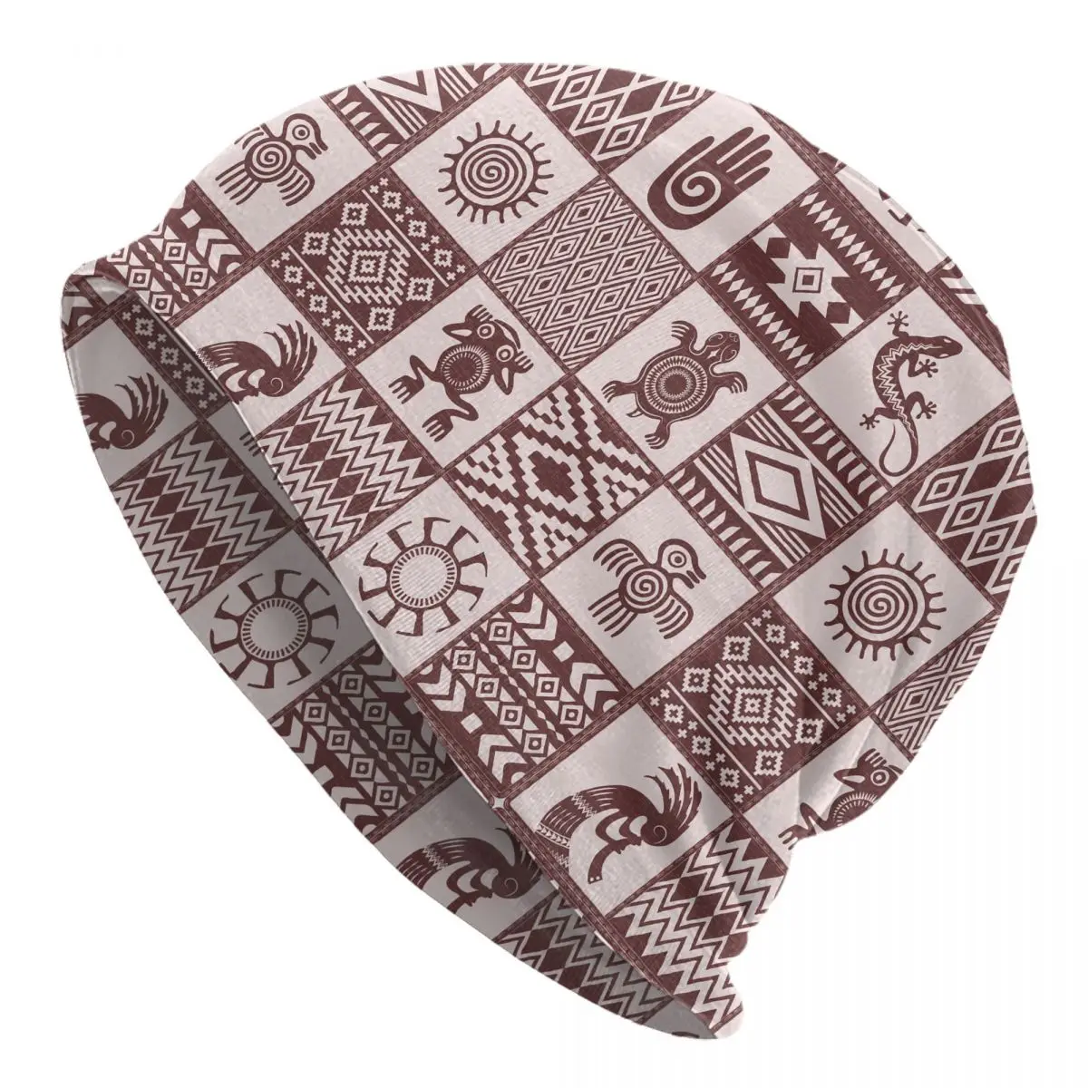 

Ancient Indiana Symbol Kokopelli Winter Slouchy Beanie Hat Christmas Gifts Idea Retro Tribal Ethnic Native Americans Beanies