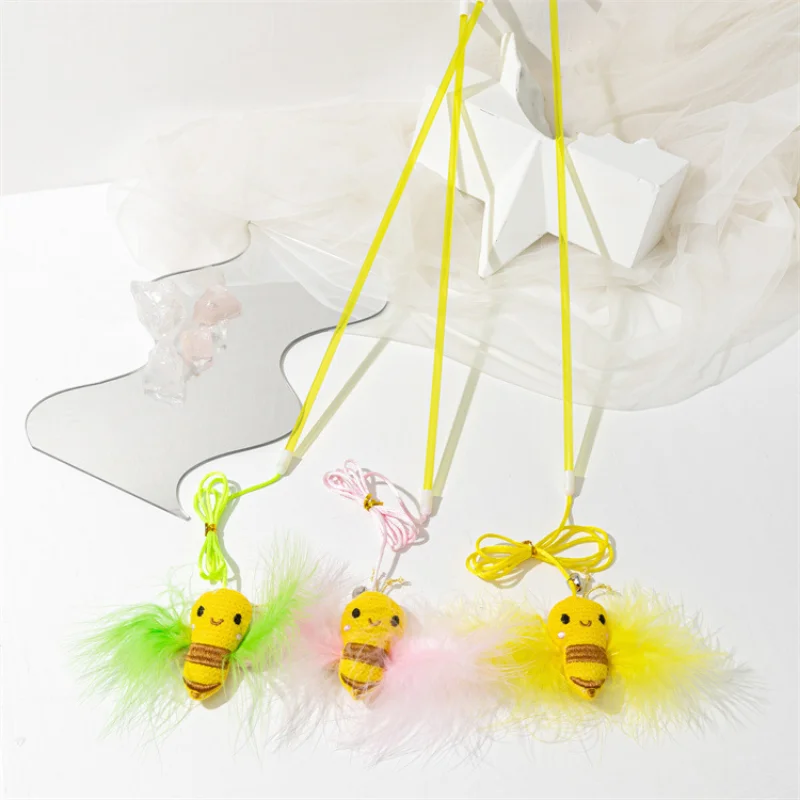 1Pcs Random Color Cat Teaser Wand Funny Fake Feather Little Bee Design Kitten Teasing Stick Cat Wand Interactive Pet Toy
1Pcs Random Color Cat Teaser Wand Funny Fake Feather Little Bee Design Kitten Teasing Stick Cat Wand Interactive Pet Toy