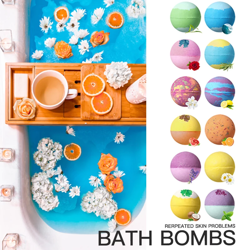 

baby bath ball Essential Oil Bath Ball Color Multi-Bubble Bath Foot Bath Bath Salt 64G Explosion Bath Salt 12 Color Bathbomb