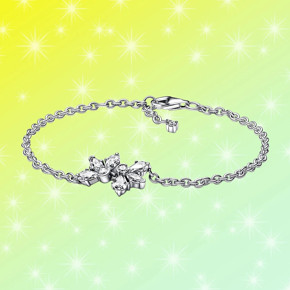 New 925 Silver Gorgeous Cluster Link Chain Flower Shape Bracelet Fits Pandora Fashion Ladies Anniversary Jewelry Gift
New 925 Silver Gorgeous Cluster Link Chain Flower Shape Bracelet Fits Pandora Fashion Ladies Anniversary Jewelry Gift