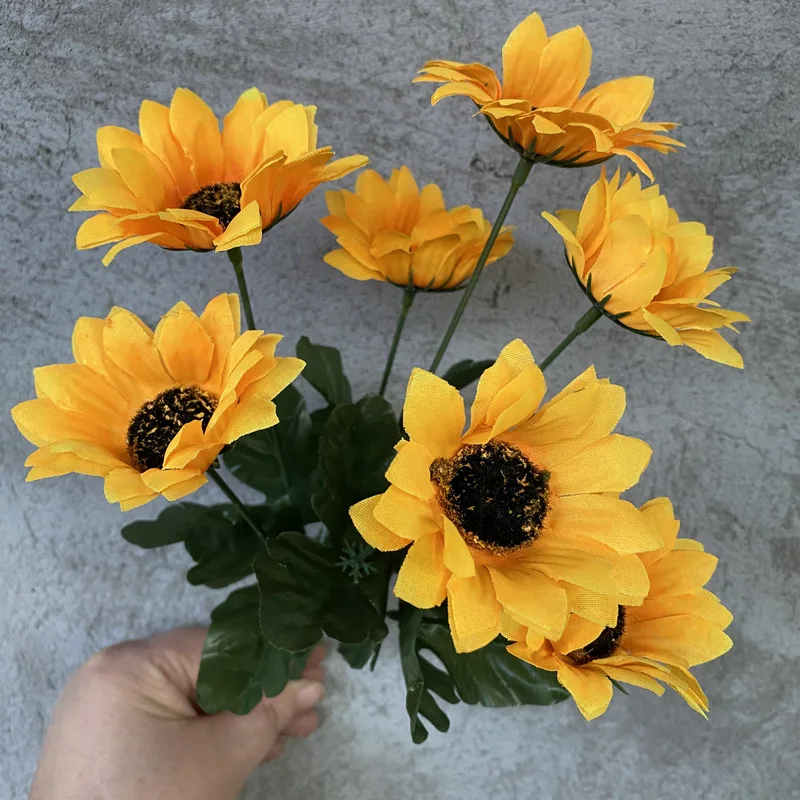 5PCS Realistic Artificial Flower Bouquet High-Quality Faux Sunflower Wedding Holding Bridal Room Decor Flowers Home Decoration
5PCS Realistic Artificial Flower Bouquet High-Quality Faux Sunflower Wedding Holding Bridal Room Decor Flowers Home Decoration
