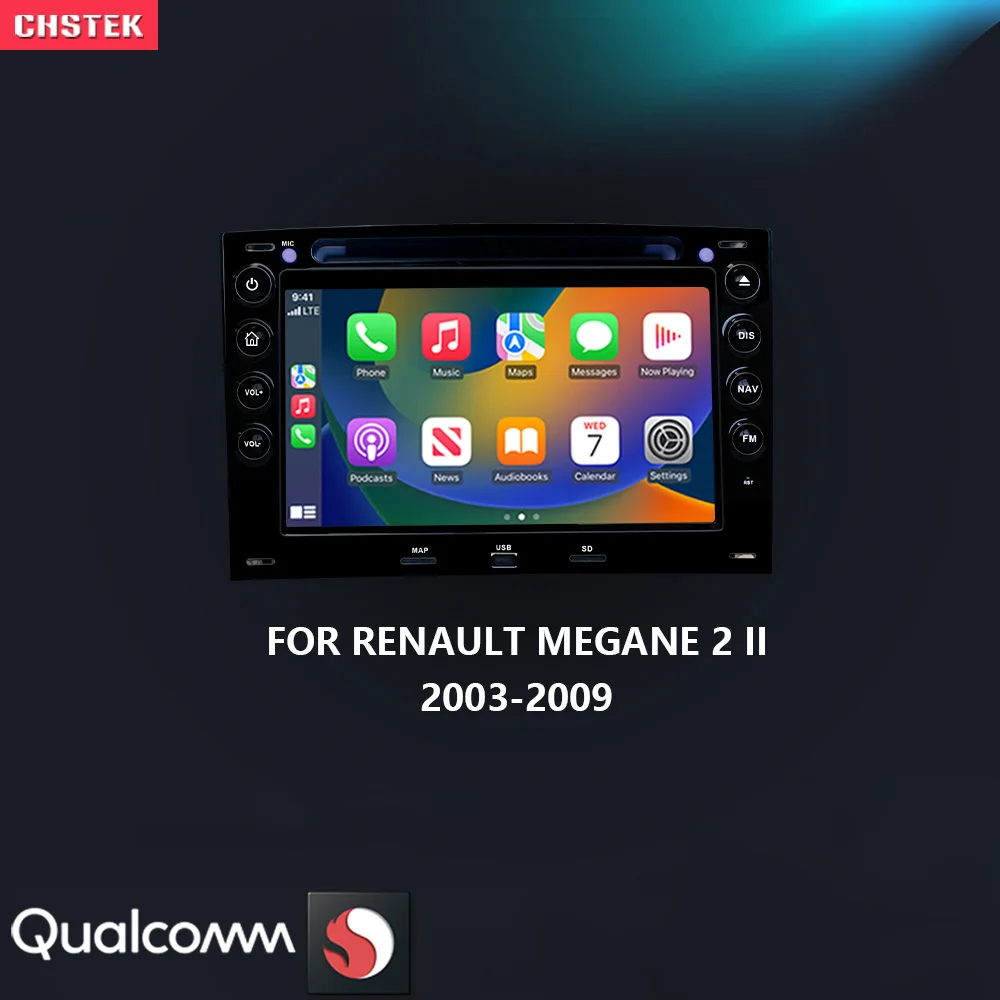 Автомобильный радиоприемник CHSTEK Android 13 Carplay для Renault Megane 2 II 2003-2009 мультимедийное