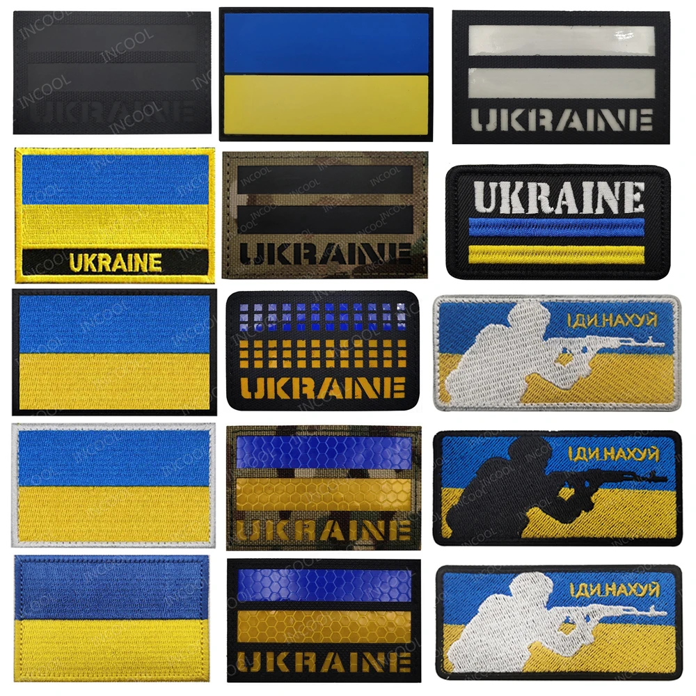 

Украинский флаг с вышивкой, 3D ПВХ резиновые украинские флаги, армейские тактические военные снайперские нашивки, отражающие значки с аппли...