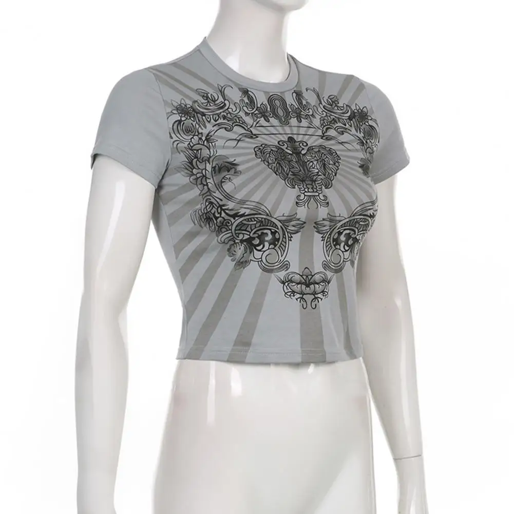 O-Neck Sweat Absorbing Elastic Retro Butterflies Pattern Exposed Navel Bottoming Top Pullover T-shirt Female Clothing
O-Neck Sweat Absorbing Elastic Retro Butterflies Pattern Exposed Navel Bottoming Top Pullover T-shirt Female Clothing