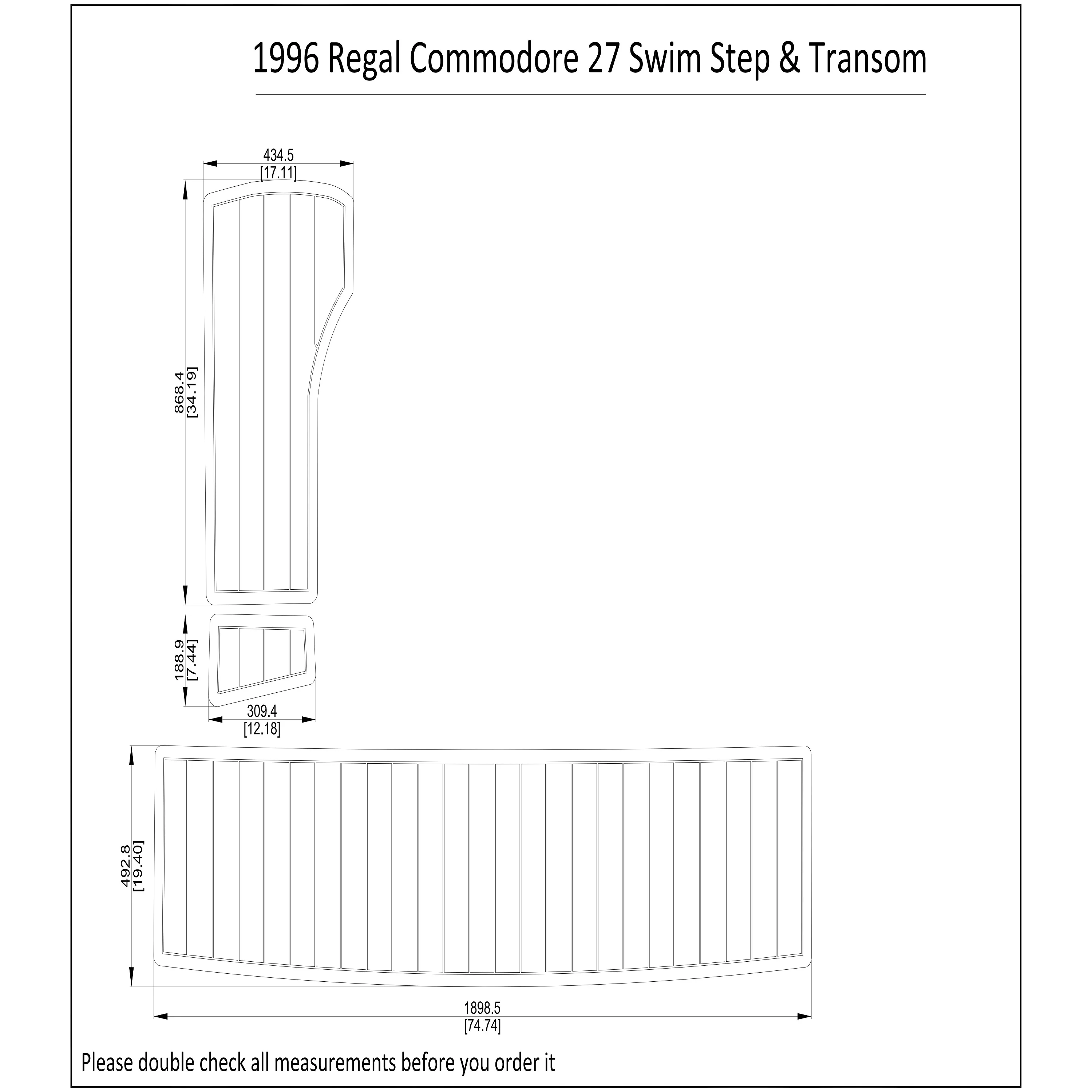 1996 Regal Commodore 27 Swim Step Transom Boat EVA Faux Foam Teak Deck Floor Pad
1996 Regal Commodore 27 Swim Step Transom Boat EVA Faux Foam Teak Deck Floor Pad