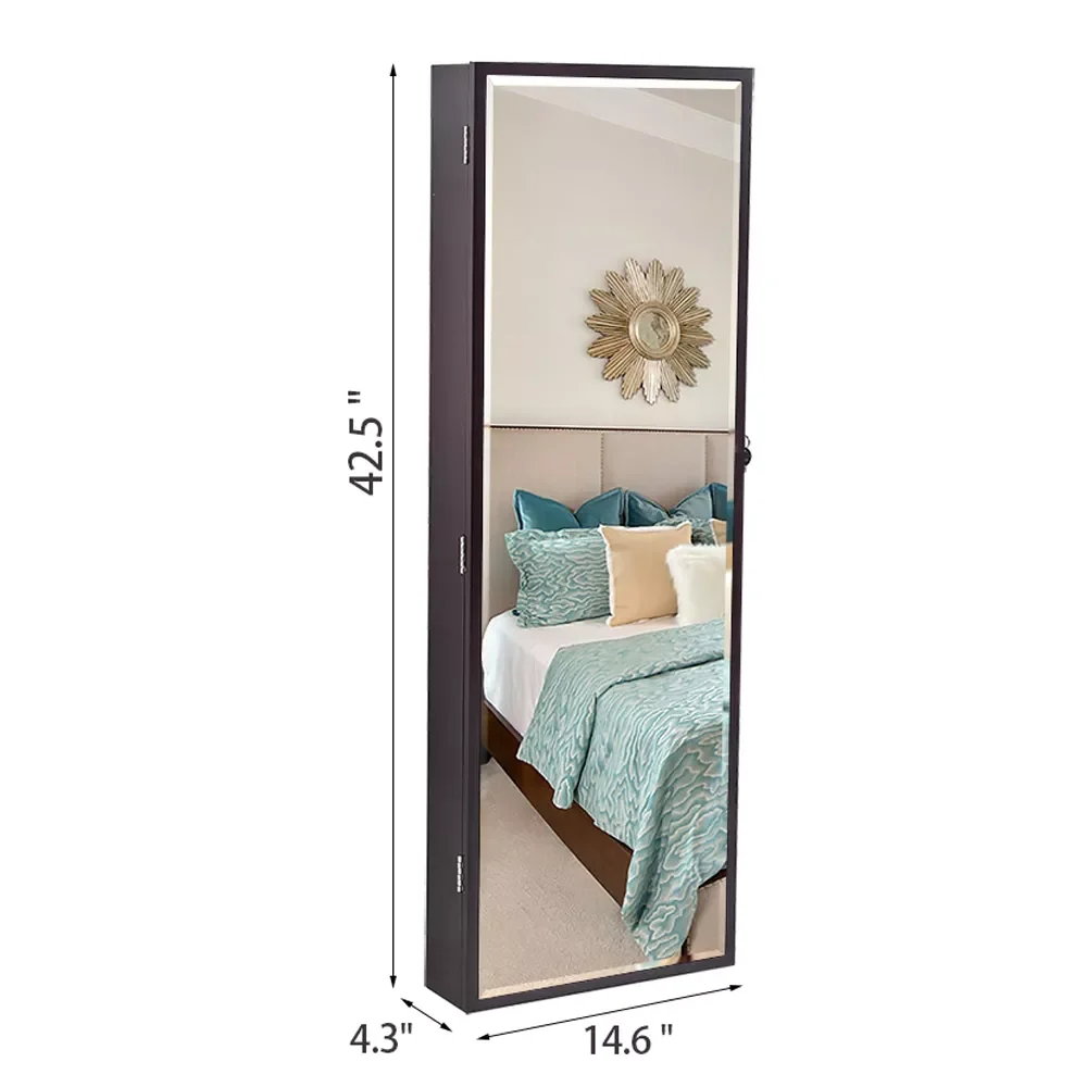 2023 Full Body Makeup Mirror Jewelry Storage Cabinet Wall-Mounted 3-Layer Shelf 17 Cosmetic Brush Holders 8 LED Dark Brown[US-St
2023 Full Body Makeup Mirror Jewelry Storage Cabinet Wall-Mounted 3-Layer Shelf 17 Cosmetic Brush Holders 8 LED Dark Brown[US-St