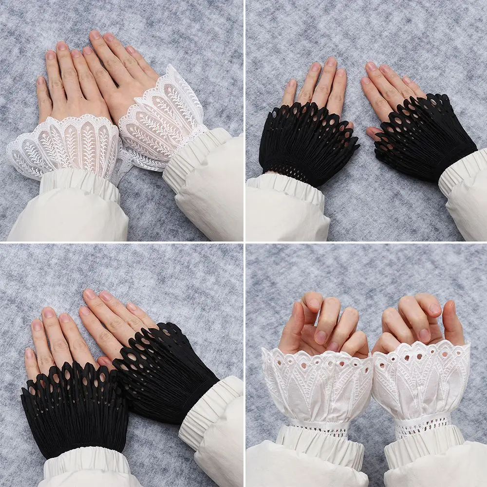 

New Fake Sleeves Autumn Winter Wild Sweater Decorative Sleeves Pleated Wrist Pleated Organ Fake Sleeves Universal Fake Cuff