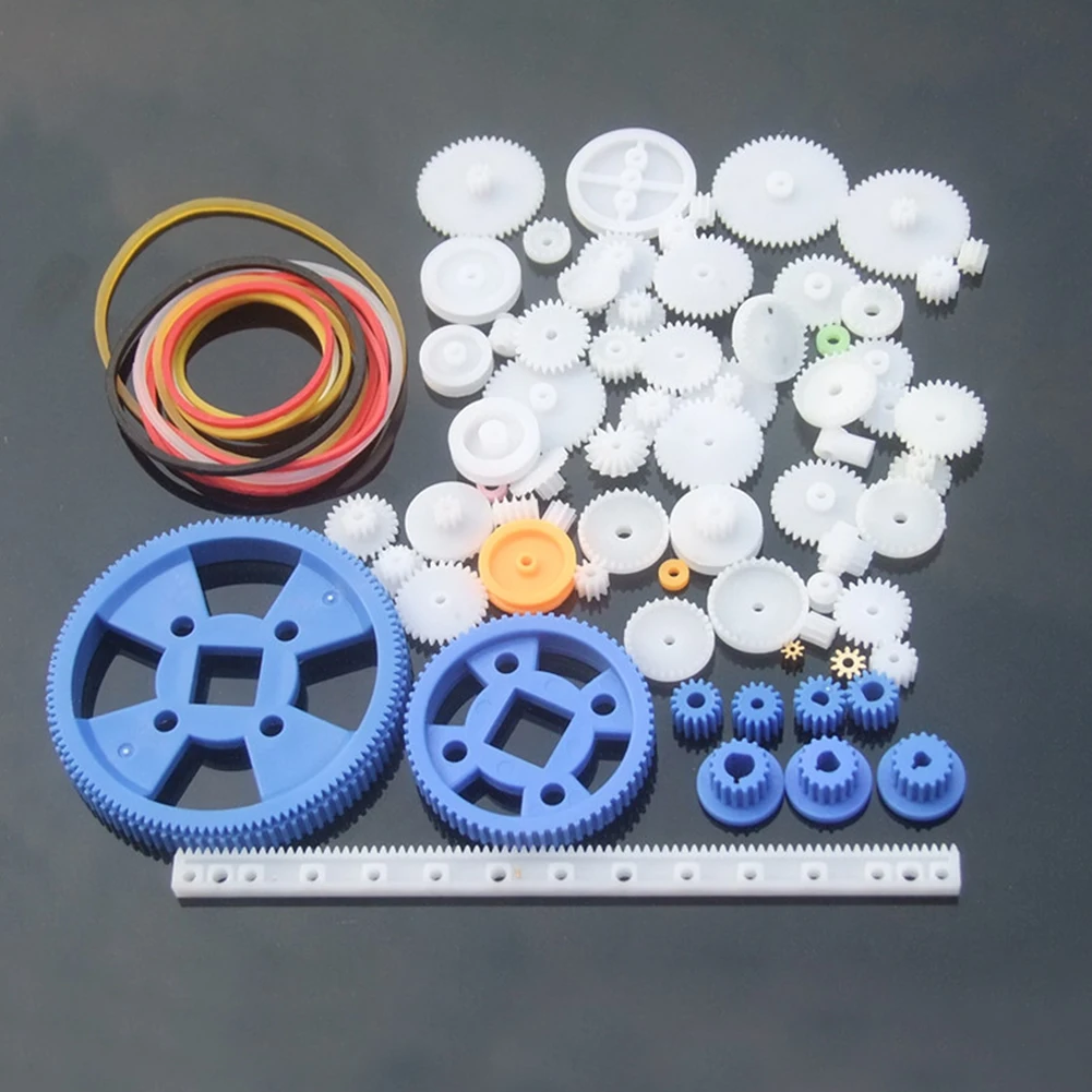 80pcs Set Plastic Gears Set Car Accessories Model Kits DIY Parts Technology Robot Toy Remote Control Replacement Assemble Parts
80pcs Set Plastic Gears Set Car Accessories Model Kits DIY Parts Technology Robot Toy Remote Control Replacement Assemble Parts