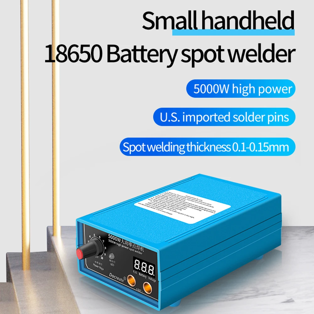 5000W High Power Spot Welding Machine Portable 0-800A Adjustable Welders for 0.1-0.15mm Nickel Plated 18650/26650/32650 Battery
5000W High Power Spot Welding Machine Portable 0-800A Adjustable Welders for 0.1-0.15mm Nickel Plated 18650/26650/32650 Battery