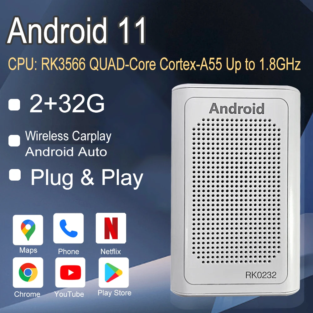 Puly & Play RK3566 2+32G Android 11 System For Apple Carplay Ai Box Universal Android Auto Box Carplay ApplePie
Puly & Play RK3566 2+32G Android 11 System For Apple Carplay Ai Box Universal Android Auto Box Carplay ApplePie