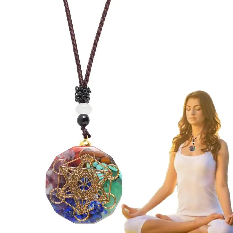 Natural Crystal Orgone Energy 7 Stones Pendant Energizing Necklace Absorbs Negative Energy Bring Lucky Necklace 
Natural Crystal Orgone Energy 7 Stones Pendant Energizing Necklace Absorbs Negative Energy Bring Lucky Necklace