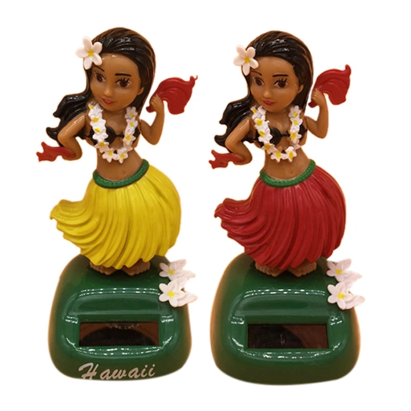 2 Pcs Car Solar Decoration Hawaiian Solar Grass Skirt Car Interior Decoration Moving Head Toy, Yellow & Red 
2 Pcs Car Solar Decoration Hawaiian Solar Grass Skirt Car Interior Decoration Moving Head Toy, Yellow & Red