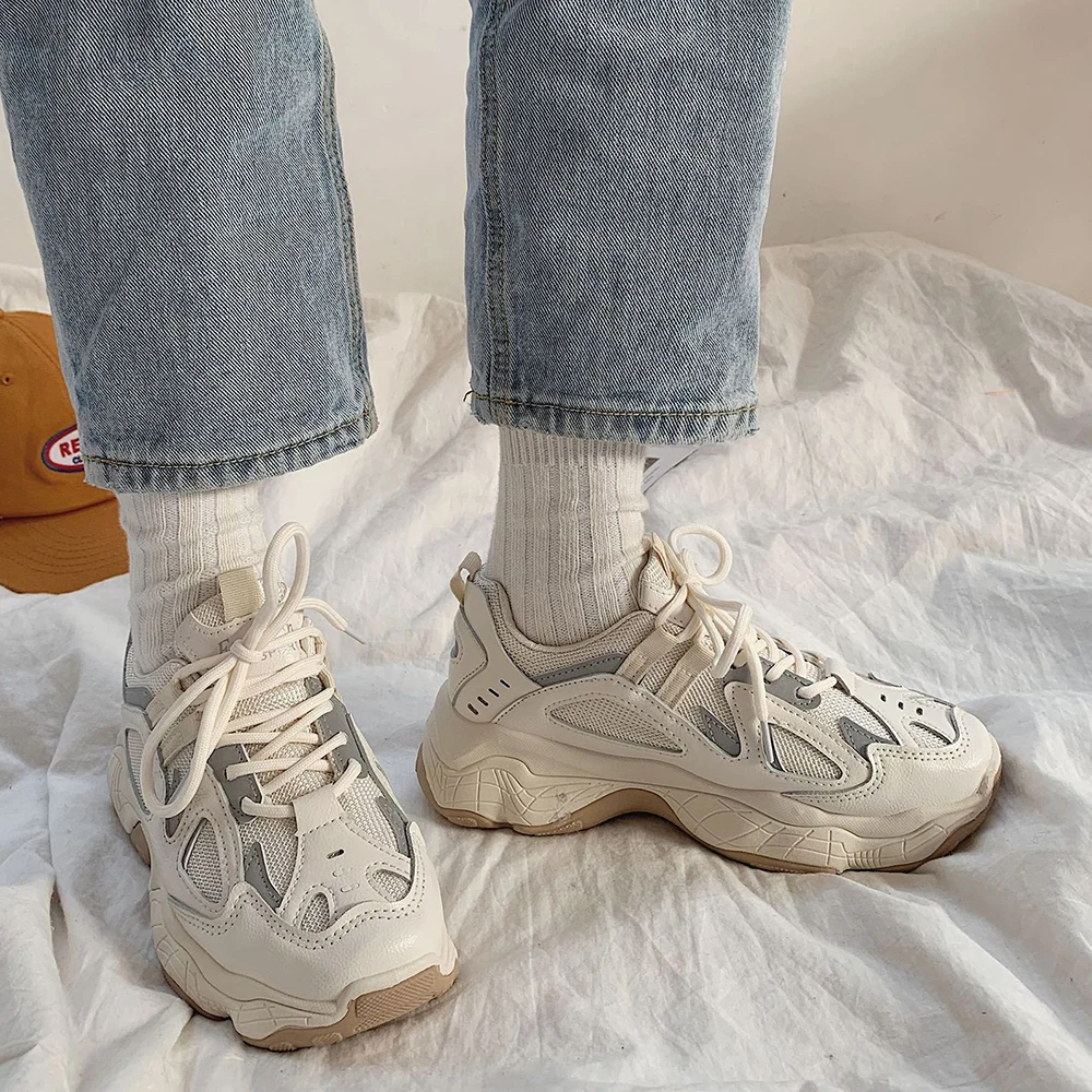 Women Sneakers Fashion Mesh Chunky Sneakers Casual Shoes Autumn Reflective Comfortable Thick Sole White Dad Flats Platform Shoes
Women Sneakers Fashion Mesh Chunky Sneakers Casual Shoes Autumn Reflective Comfortable Thick Sole White Dad Flats Platform Shoes