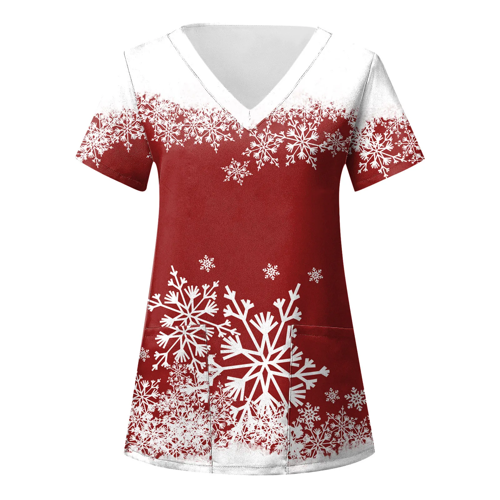 Christmas Nurse Uniform Womens Short Sleeve Snowflake Print Pockets Loose Carer Workwear Medical Nursing Blouse Scrubs Uniforms
Christmas Nurse Uniform Womens Short Sleeve Snowflake Print Pockets Loose Carer Workwear Medical Nursing Blouse Scrubs Uniforms