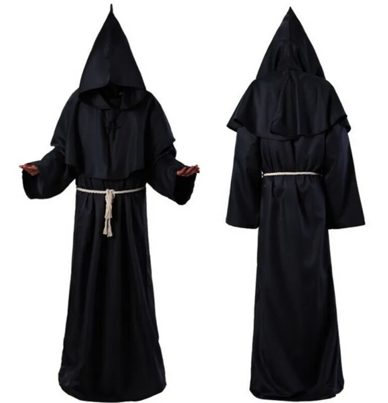 Halloween Medieval Christian Friar Priest Robes Witch Wizard Cloak Cape Party Death Ghost Vampire Devil Cosplay Costumes
Halloween Medieval Christian Friar Priest Robes Witch Wizard Cloak Cape Party Death Ghost Vampire Devil Cosplay Costumes